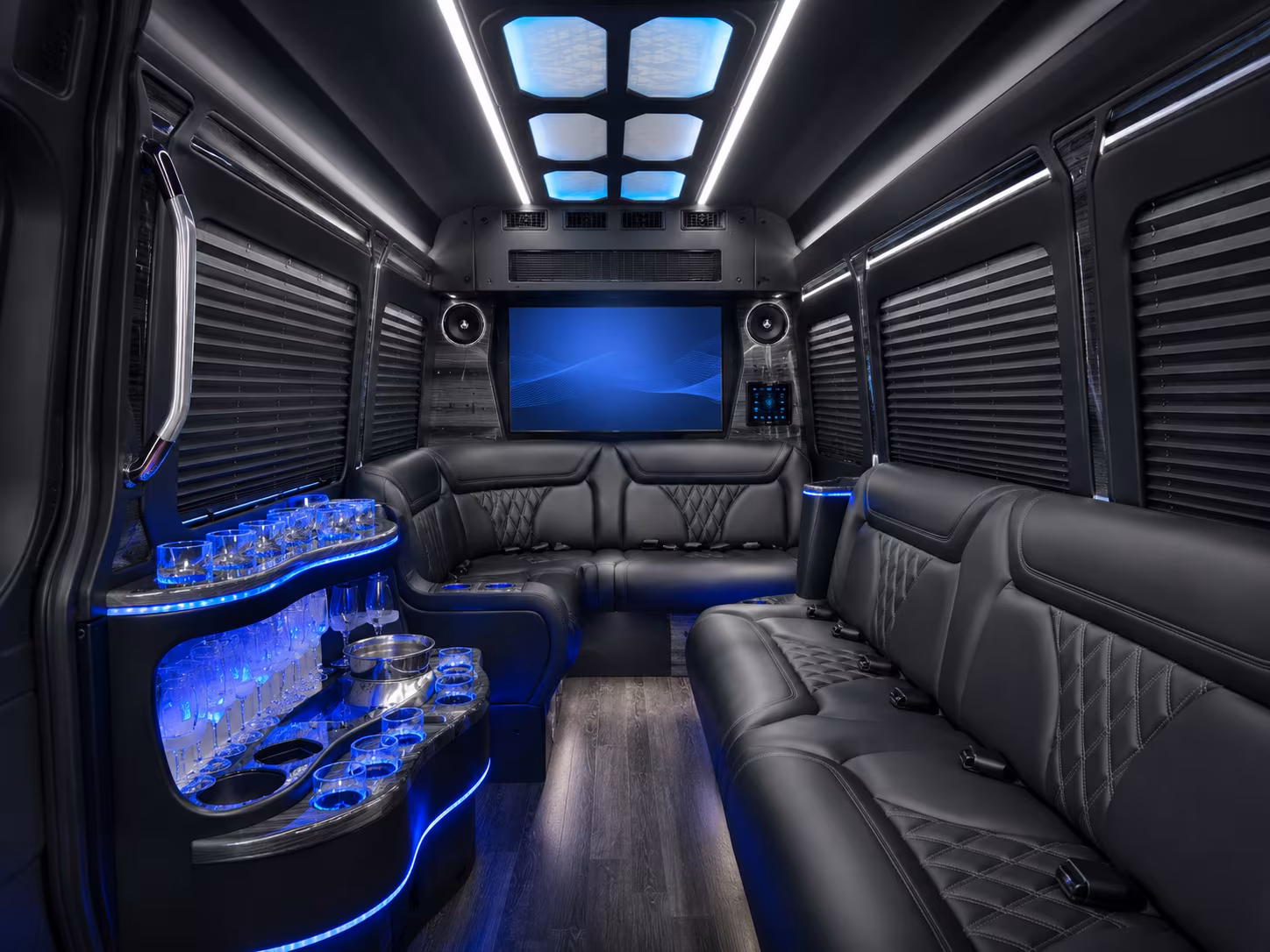 lansing 15 passenger party bus inside