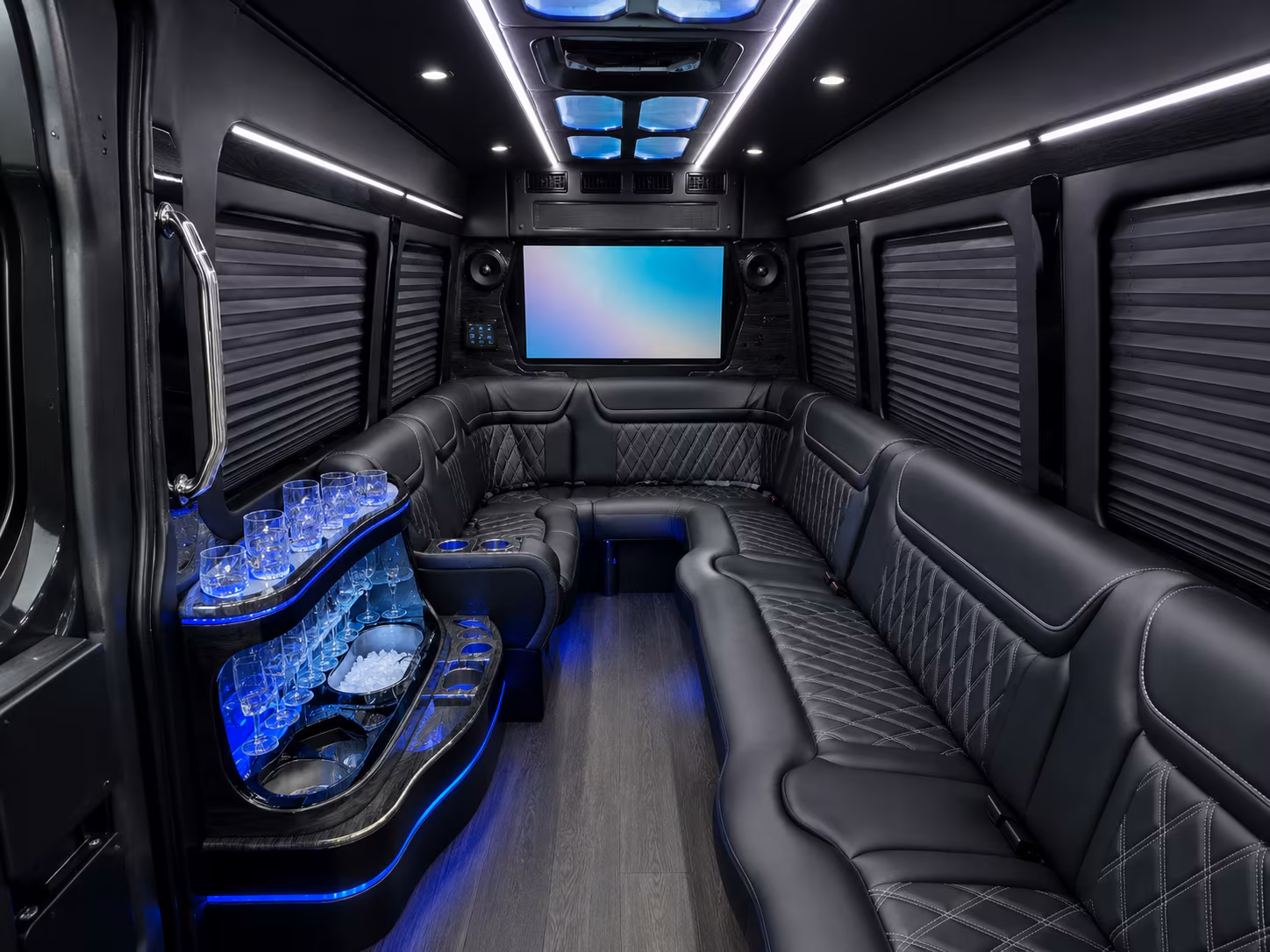 lansing 40 passenger party bus inside